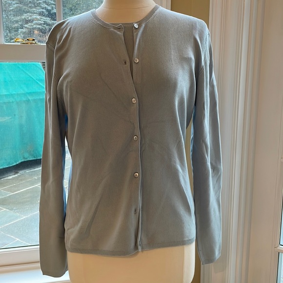 Bloomingdale’s Now Twin sweater set light blue cardigan & tank shell EUC vintage - Picture 3 of 13